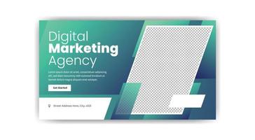 digital marketing thumbnail banner design. creative banner template. vector