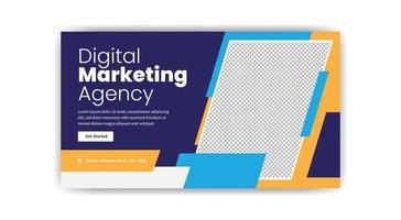 digital marketing thumbnail banner design. creative banner template. vector