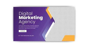 digital marketing thumbnail banner design. creative banner template. vector