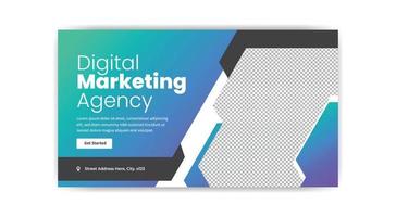 digital marketing thumbnail banner design. creative banner template. vector
