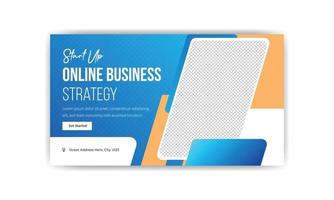 startup online business strategy thumbnail banner template design, creative banner template vector