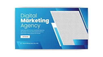 digital marketing thumbnail banner design. creative banner template. vector