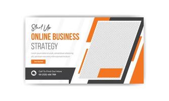 startup online business strategy thumbnail banner template design, creative banner template vector