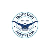 logo de un nadador. inspiración de plantilla de diseño de logotipo de club de natación o escuela de natación vector