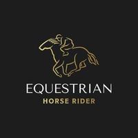 Equestrian Championship logo. Horse Rider Race logo design template vector