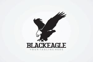 black eagle logo design template vector