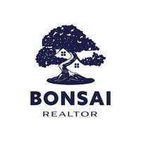 bonsai realtor logo design template vector