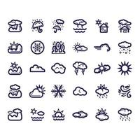 conjunto de iconos de línea meteorológica vector