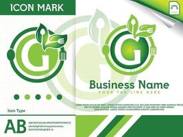 Spoon and fork restaurant letter G logo template vector