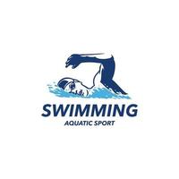 logo of a swimmer. swimming club or swimming school logo design template inspiration vector