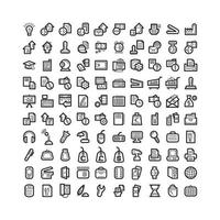 Computer business Line Icon Set vector