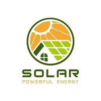 solar energy logo design template vector