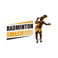 Modern Passionate Badminton Player In Action Logo, Creative Badminton logo design template vector
