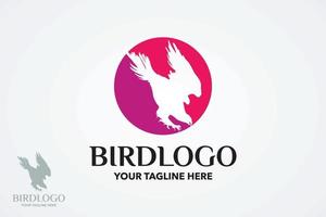 plantilla de diseño de logotipo redondeado de pájaro vector