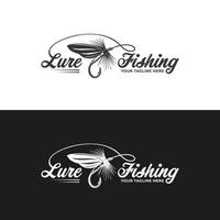 Fly Fishing lure logo design template vector