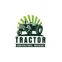 tractor rental logo. agricultural tractor machine logo. farming machine logo design template vector