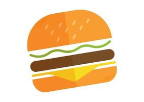 Tasty Hamburger Flat Design Icon. Burger Icon Vector