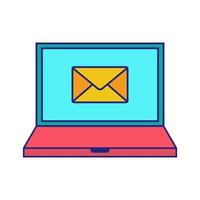 NoteBook With Email Icon Flat Design vector