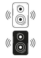 Black And White Speakers Icon Flat Design Vector