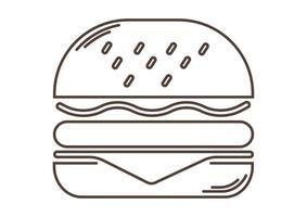 sabroso, hamburguesa, plano, diseño, icono, vector