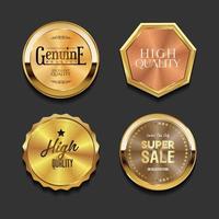 Luxury premium golden badges and labels vector