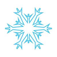 Simple snowflake made of blue lines. Festive decoration for New Year and Christmas, symbol of winter, element for design. Vector illustration