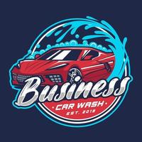 logotipo de mascota de lavado de autos juegos deportivos. ilustración del logotipo de la mascota del coche de carreras. vector