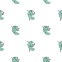 Seamless pattern with leaves and abstract shapes. Abstract Minimalistic Art. Cute kids nursery repeat background. Design in boho style for printing on textile or paper. vector