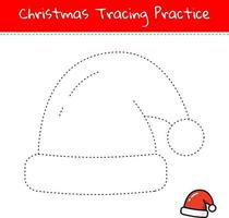 Christmas tracing line art practice hand drawn vector