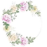 corona floral acuarela con hermosa decoración floral para bodas o composición de tarjetas de felicitación vector