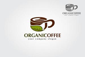 plantilla de logotipo de café orgánico. este logotipo es adecuado para empresas, cafeterías, restaurantes, bebidas, etc. vector