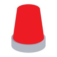 Red flashing emergency light icon, cartoon style vector