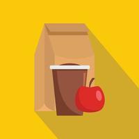 Lunch package icon, flat style vector