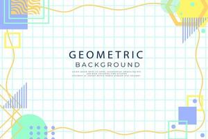 Flat geometric shapes wallpaper, various shapes and line abstract flat geometric background vector