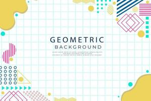 Flat geometric shapes wallpaper, various shapes and line abstract flat geometric background vector