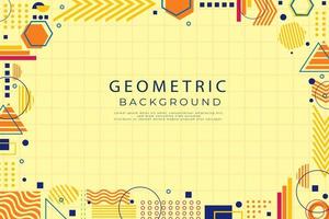 Flat geometric shapes wallpaper, various shapes and line abstract flat geometric background vector