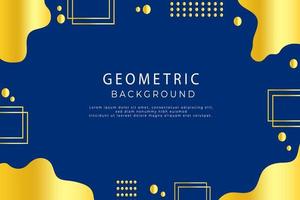 vector de fondo geométrico plano abstracto de varias formas y líneas azules y doradas