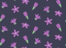 Seamless pattern with campanula. Beautiful design in flat style. vector