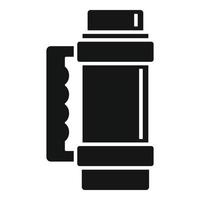 Hot thermos bottle icon, simple style vector