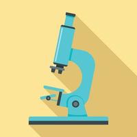 Experiment microscope icon, flat style vector