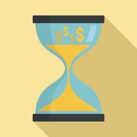 Hourglass icon, flat style vector