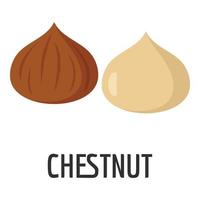 Chestnut icon, flat style vector