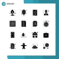 paquete de iconos vectoriales de stock de 16 signos y símbolos de línea para el evento de reflexión del administrador del planificador elementos de diseño vectorial editables de acción de gracias vector