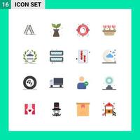 16 iconos creativos signos y símbolos modernos del crecimiento de primavera de emergencia bancaria en línea paquete editable de elementos creativos de diseño de vectores