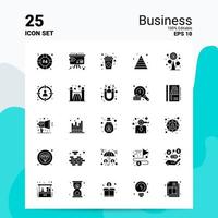 25 Business Icon Set 100 Editable EPS 10 Files Business Logo Concept Ideas Solid Glyph icon design vector