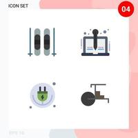 Pictogram Set of 4 Simple Flat Icons of ice internet content storytelling iot Editable Vector Design Elements