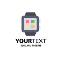 Electronic Home Smart Technology Watch Business Logo Template Flat Color vector