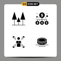 Set of Modern UI Icons Symbols Signs for forest direction money money human Editable Vector Design Elements