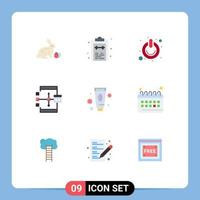 Set of 9 Modern UI Icons Symbols Signs for development coding task app power Editable Vector Design Elements