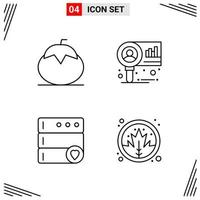 4 Icons Line Style Grid Based Creative Outline Symbols for Website Design Simple Line Icon Signs Isolated on White Background 4 Icon Set Creative Black Icon vector background